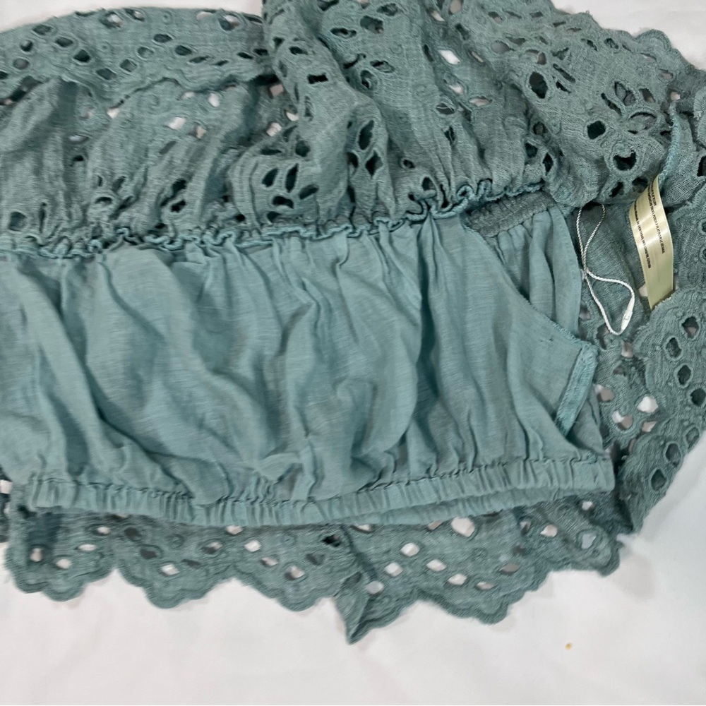 Free People Light Blue Lace Crop Top - Picture 5 of 7